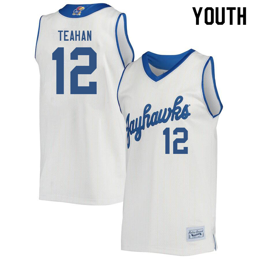 Youth #12 Chris Teahan Kansas Jayhawks College Basketball Jerseys Sale-Retro